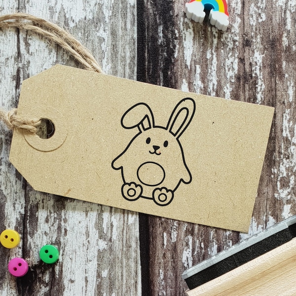 Rabbit Rubber Stamp - Etsy UK