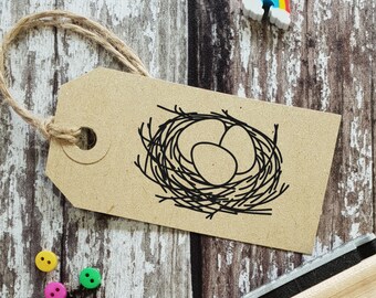 Easter Egg Nest Rubber Stamp