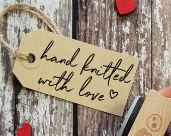 Hand Knitted With Love Rubber Stamp