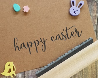 Happy Easter Calligraphy Font Rubber Stamp