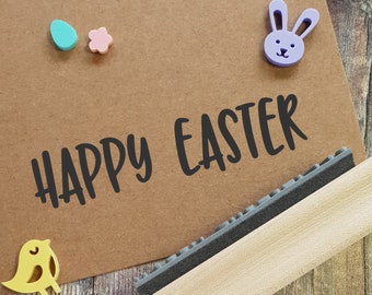 Happy Easter Quirky Font Rubber Stamp