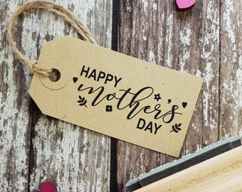 Happy Mother's Day Floral Detail Rubber Stamp