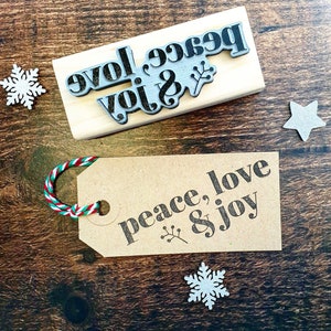 Christmas Peace Love & Joy Rubber Stamp