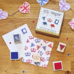 Little Coronation King Charles Rubber Stamp and Ink Set