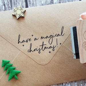 Magical Christmas Handwritten Font Rubber Stamp