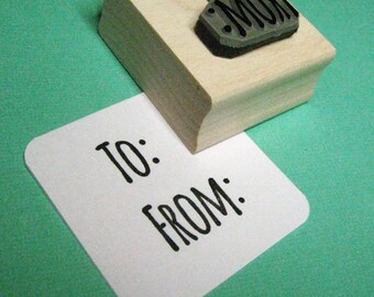 To From Rubber Stamp - Skinny Font Sentiment Stamper - Gift Tags - Gift Labels - Packaging - Gift Wrap - DIY wrap - Crafting= Scrapbooking