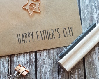 Happy Father's Day Skinny Font Rubber Stamp