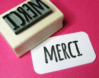France Thanks Stamper Thank You Card French Phrase French Stationery Merci Sentiment Text Rubber Stamp Thank You Stamper