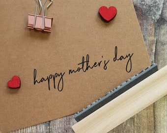 Happy Mother's Day Handwritten Font Rubber Stamp