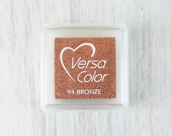 VersaColor Pigment Ink Pad Small in Bronze - Christmas Ink Pad - Metallic Ink Pad - Bronze Copper Stamp Pad