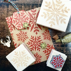 As seen on This Morning - Christmas Geometric Snowflake Rubber Stamp