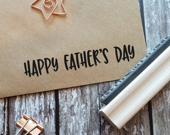 Happy Father's Day Quirky Font Rubber Stamp