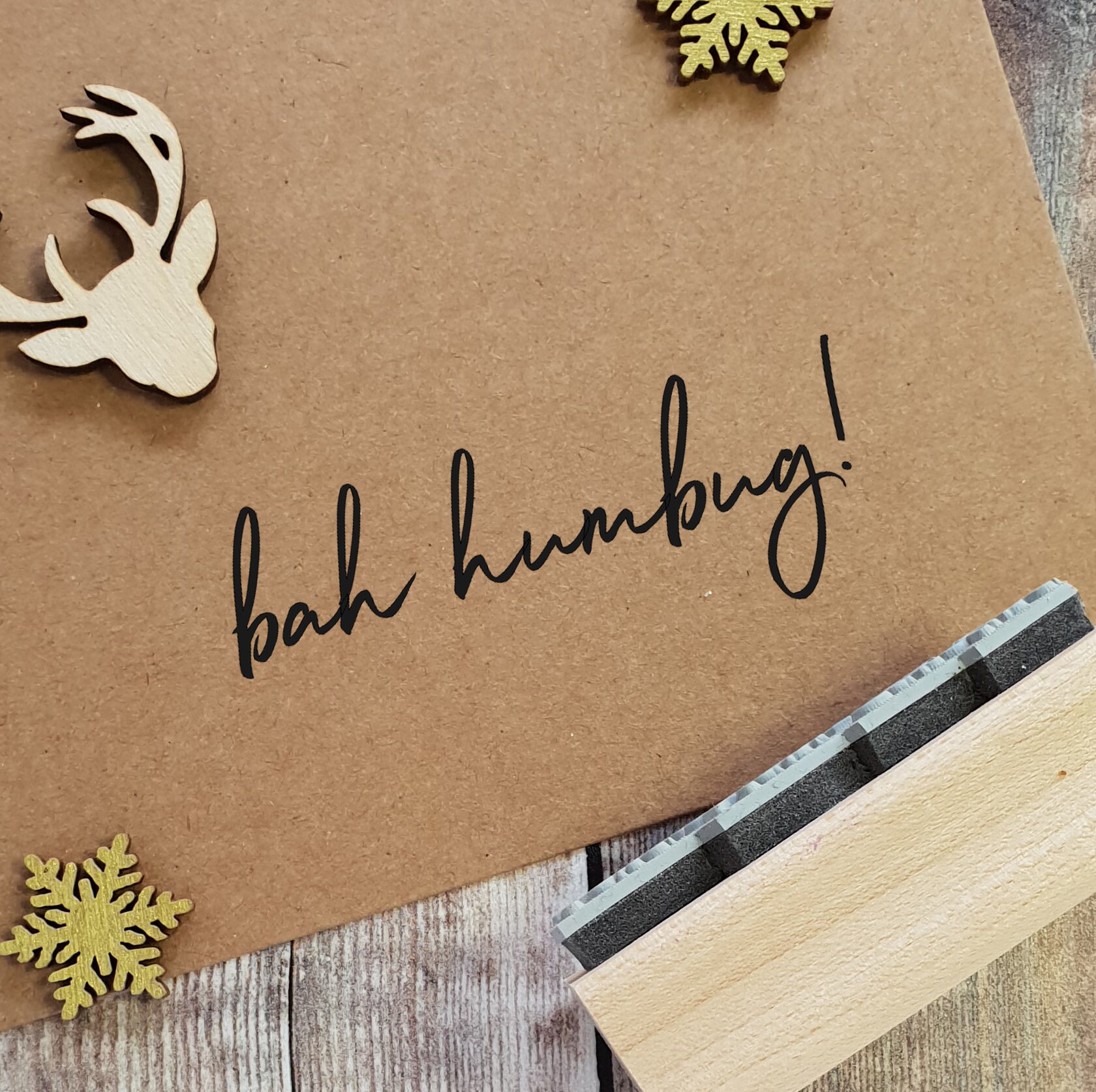 Bah Humbug Christmas Handwritten Font Rubber Stamp - Etsy