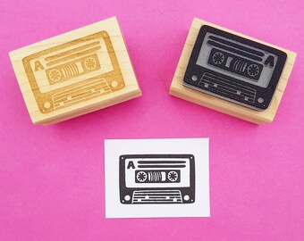 Cassette Rubber Stamp - Music Stamper - Gift Music Lover - Retro Gift - 80s Gift - Music Present  - Card making - Scrapbooking - 70s gift