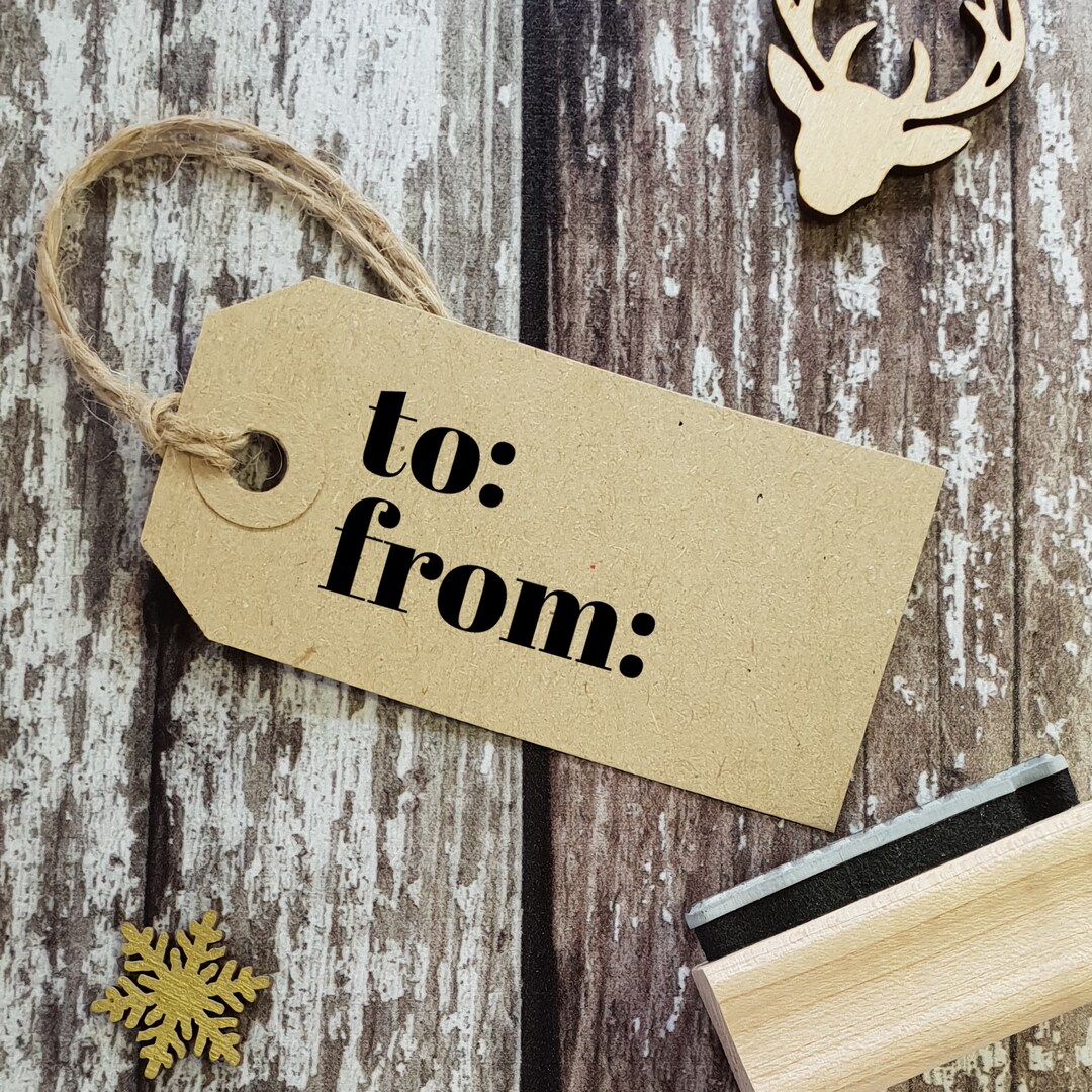 To From Contemporary Rubber Stamp - Gift Tags - Gift Labels - Packaging ...