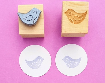 Bird stamps - Pair of Mini Birdie Rubber stampers - Bird Lover Gift - Wedding Invites - DIY Wedding - Nature - Flying - Wings - Robin stamp