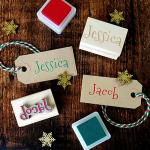 As seen on This Morning - Personalised Christmas First Name Rubber Stamps -  Stocking Stuffer Filler - Teen Gift  - Craft