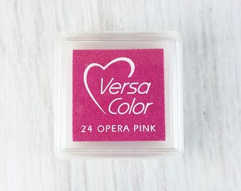 VersaColor Pigment Ink Pad Small in Opera Pink - Magenta Inkpad - Ink for stamp - Inkpad for Rubber Stamp - Versa Color - Colour Ink Pad