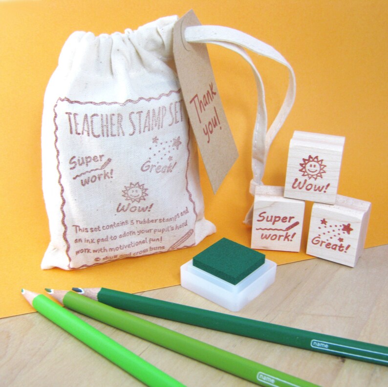 Teacher Stamps Teacher Rubber Stamp Set Gift for Teacher Etsy