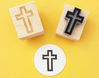 Cross Rubber Stamp - Christian Rubber Stamp - Easter Rubber Stamp - Religious Stamper - Easter Craft - Church Temple Stamp - Wedding Stamp