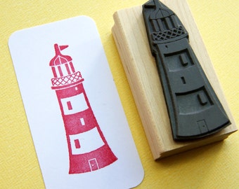 Lighthouse Rubber Stamp - Nautical Stamper - Beach Stamp - Beach Wedding - Nautical Wedding - Card Making - Scrapbooking - Seaside