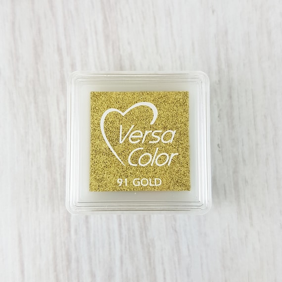 VersaColor Pigment Ink Pad Small in Gold - Ink for stamp - Inkpad for  Rubber Stamp - Versa Color - Colour Ink Pad - Metallic Ink