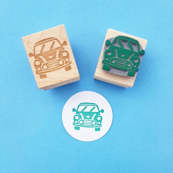 Car Rubber Stamp - Mini Car Rubber Stamp - Gift for Car Lover - Gift for Hipster - Vehicle Stamper - British Car - Scrapbooking - Retro Car