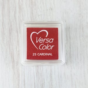 VersaColor Pigment Ink Pad Small in Cardinal - Red Inkpad - Ink for stamp - Inkpad for Rubber Stamp - Versa Color - Colour Ink Pad