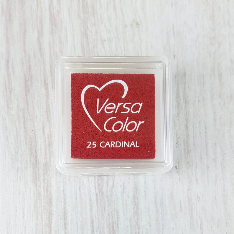 VersaColor Pigment Ink Pad Small in Cardinal Red Inkpad Ink for stamp Inkpad for Rubber Stamp Versa Color Colour Ink Pad image 1