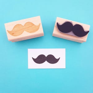 Bushy Mustache Rubber Stamp - Gift Moustache Lover - Moustache Gift - Mustache Gift - Beard Gift - Gift for Man - Fathers Day - Hipster Gift