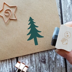 Christmas Tree Rubber Stamp  - Tree Stamper - Stocking Stuffer Filler - Pine Tree - Forest - Winter Scrapbooking - Card Making - Xmas