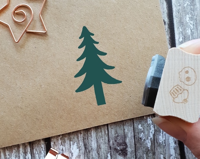 Christmas Tree Rubber Stamp Tree Stamper Stocking Stuffer Filler Pine