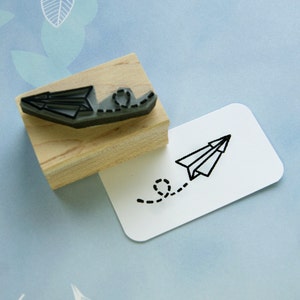 Paper Plane Japanese Rubber Stamp Japan Rubber Stamp - Papercraft - Paper Folding - Stamper - Wedding Stationery - Paper Crane - Oriental