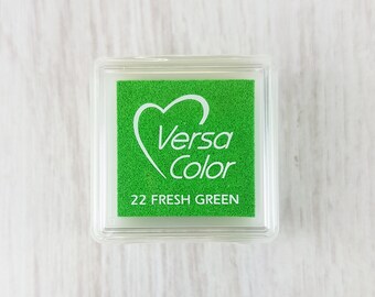 VersaColor Pigment Ink Pad Small in Fresh Green Ink for stamp - Inkpad for Rubber Stamp - Versa Color - Colour Ink Pad - Green Ink Pad