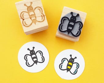 Bee Stamp - Buzzing Bee Rubber Stamp - Insect Rubber Stamp - Gift for Nature Lover - Honey Bee - Rubber Stamper - Bumblebee Bumble Bee