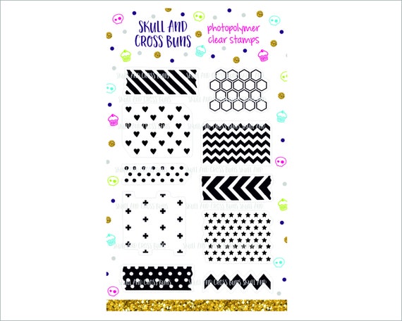 Planner Stamps - Washi Patterns Rubber Stamp Set - Clear Stamps - Bullet  Journal - Photopolymer Acrylic Stamp - Background - Chevron Star
