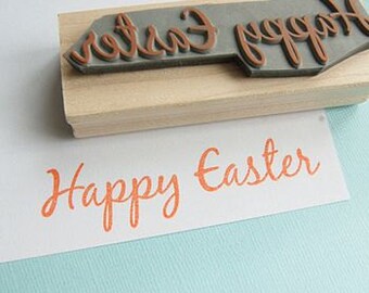 Large Happy Easter Sentiment Rubber Stamp - Easter stamp - Easter Card - Easter Rubber Stamp - Easter Craft - Easter Card - Easter Gift