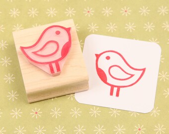 Christmas Rubber Stamp - Large Winter Robin Rubber Stamp - Stocking Stuffer - Christmas Card Making -  Scrapbooking - Gift Bird