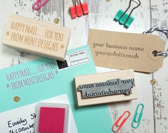 Personalised Business Text Rubber Stamp  - Personalized Stamp - Business Stamper - Custom Stamp Small Business - Supplies - Your Text Here