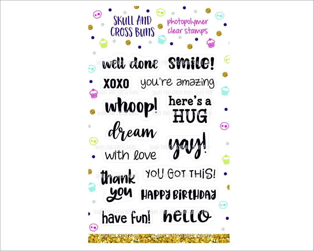 Sentiment Stamps Quirky Sentiments Stamp Set Clear Stamps Etsy UK