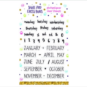 Clear Photopolymer Stamp Sets - Months and Years