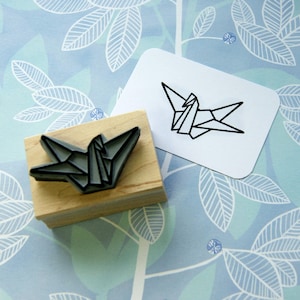 Origami Crane Japanese Rubber Stamp - Japan Rubber Stamp - Papercraft - Paper Folding - Bird Stamper - Wedding Stationery - Paper Crane