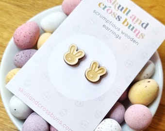 Easter Mini Bunny Wooden Earrings Gift