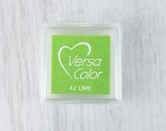 VersaColor Pigment Ink Pad Small in Lime Ink for stamp - Inkpad for Rubber Stamp - Versa Color - Colour Ink Pad - Green Ink - Green Inkpad