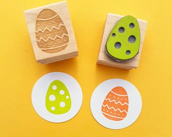 Pair of Easter Eggs Rubber Stamps - Egg Rubber Stamp - Easter Rubber Stamp - Chocolate Rubber Stamp - Easter Craft