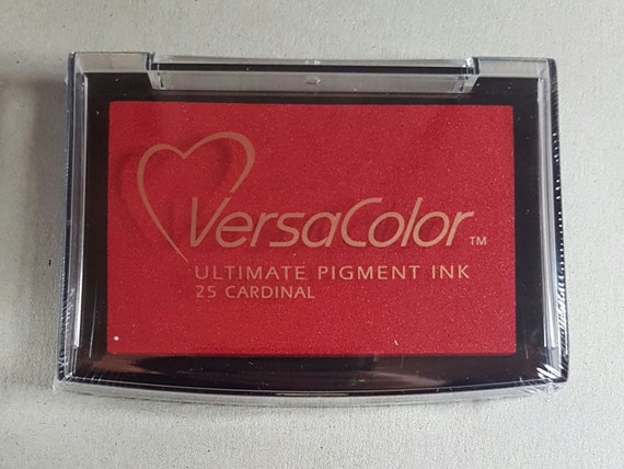 Red Ink Pad - VersaColor Pigment Ink Pad Large in Cardinal Ink for stamp -  Red Ink Pad - Versa Color - Colour Ink Pad - Christmas Stamp