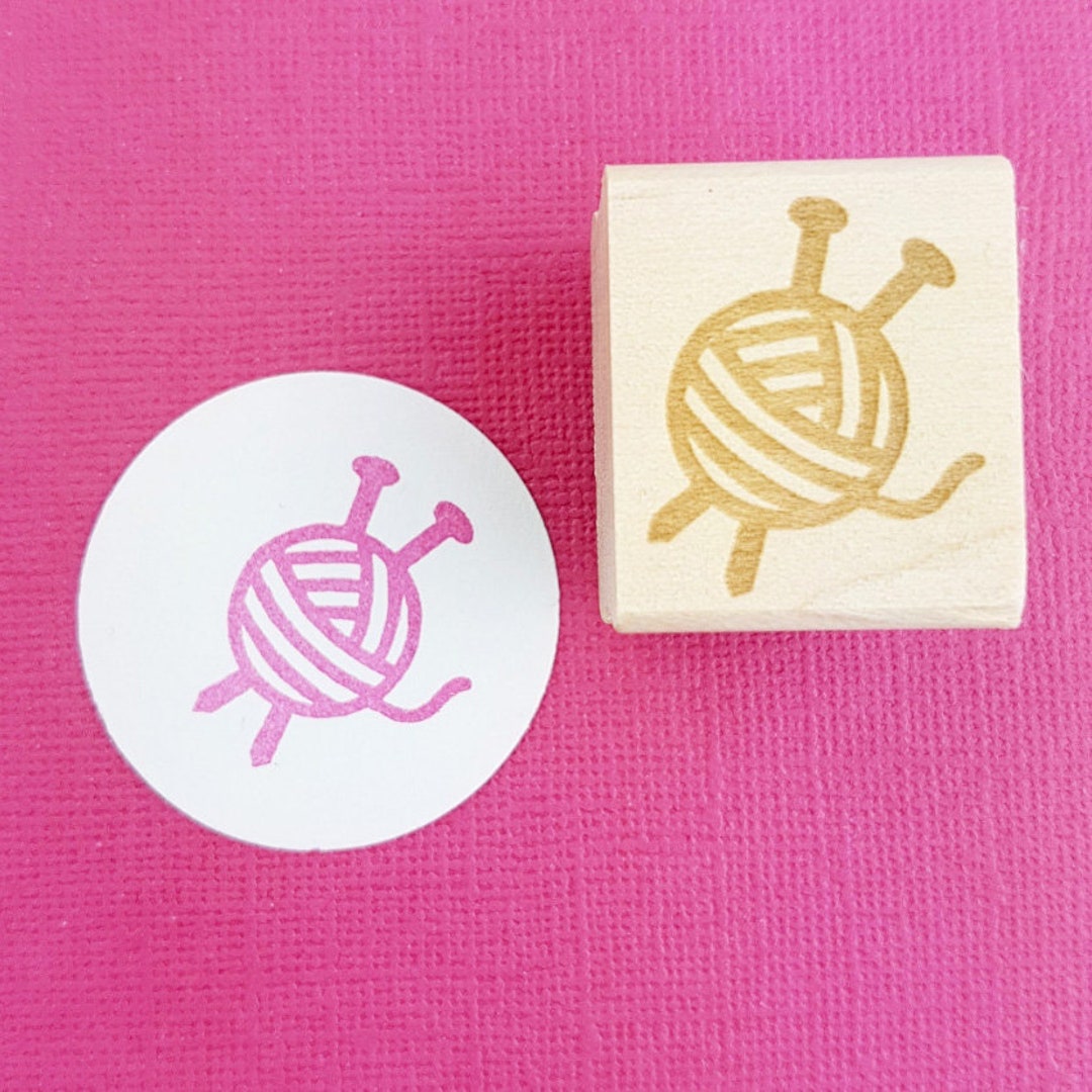 Mini Yarn Rubber Stamp Knitting Stamp Knit Stamper Gift for Knitter