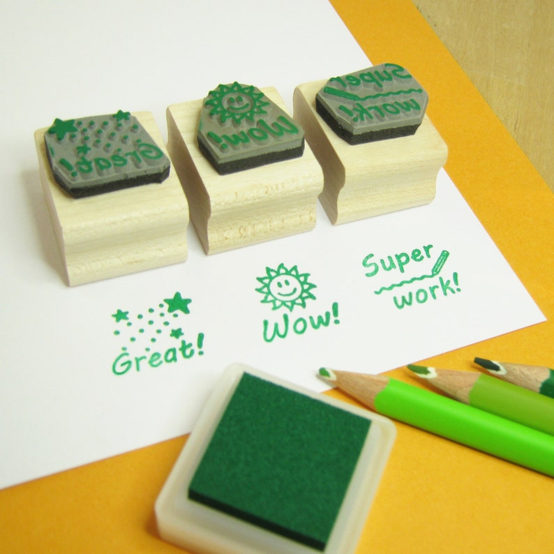 Teacher Stamps Teacher Rubber Stamp Set Gift for Teacher Etsy