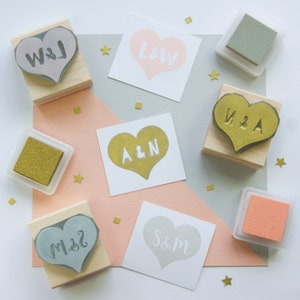 Personalised Heart Rubber Stamp Personalized Custom Wedding Stamp Valentines Stamp Customised Stamp Customized Stamp