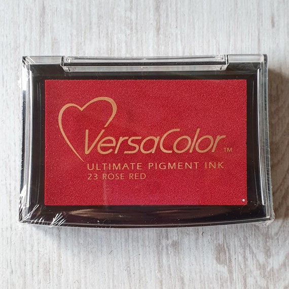 Red Ink Pad - VersaColor Pigment Ink Pad Large in Rose Red Ink for stamp -  Red Ink Pad - Versa Color - Colour Ink Pad - Christmas Stamp